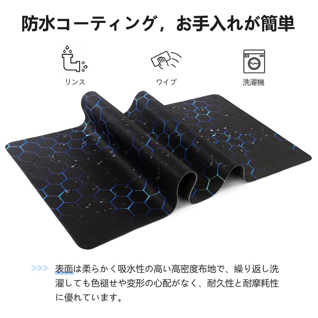 ICasso Mauspad Gaming Groß Skandinavischer Stil Schreibtischunterlage 90x40cm Wasserabweisend Leicht zu Reinigen Gummiunterlage Schreibtischunterlage für Arbeit Gaming Büro Rutschfest