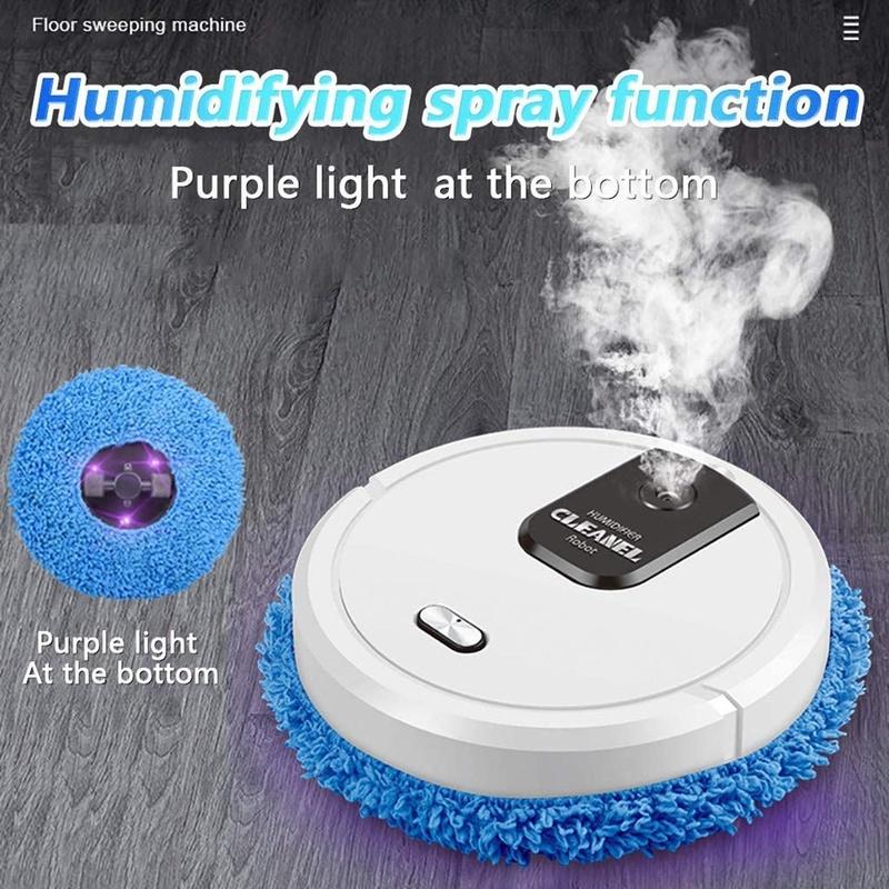 New 3-IN-1 Intelligent Sweeping Robot Vacuum Cleaner Rechargeable Dry and Wet Mopping Vacuum Cleaner Humidifying Spray Household Robot Cleaner