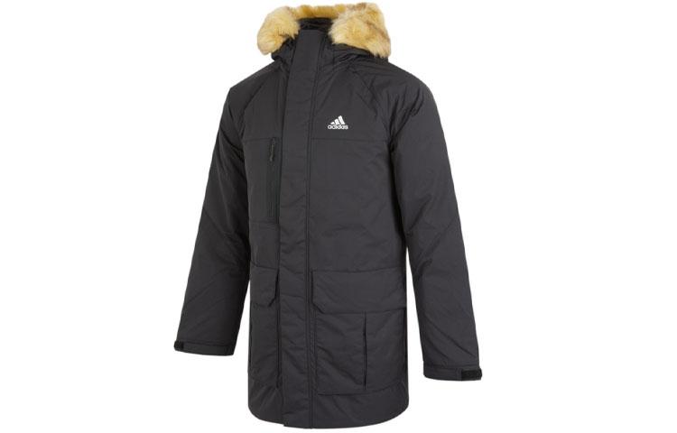Мужские пуховики Adidas Черные С капюшоном Умеренные Другие H20761 XS