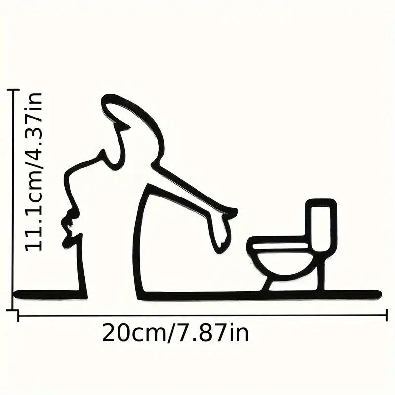 

1pc 2D Flat, 2D High-Quality Metal Toilet Sign with Black Frame, Modern Home Decor - Easy-to-Install Wall Art for Bathrooms