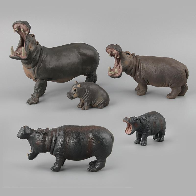 Wild Animal Pvc Hippo Model Set For Kids And Collectors