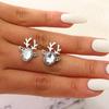 Fashion Personality Delicate Elk Head Diamond Stud Earrings Women'S Gift Series
