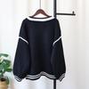 Contrasting Color Loose Knitted Double-sided Cardigan Autumn and Winter New Casual Versatile Temperament Sweater Jacket Women