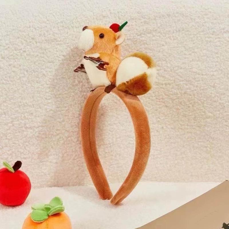 Lovely Plush Squirrel Headband Beautiful Animal Hair Hoop Headwear Accessory