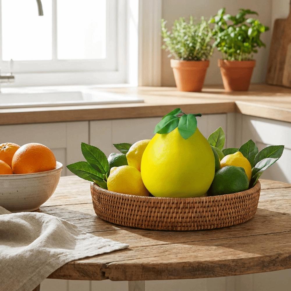 Yellow/Green Fake Grapefruit Foam Artificial Fruit Pomelo Grapefruit Model  Cabinet Photography