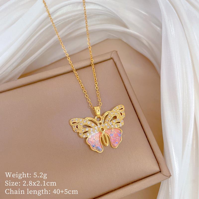Copper Micro-Inlaid Necklace Women'S Copper Micro-Inlaid Real Gold Electroplating Simple And Exquisite Collarbone Chain Neck Chain