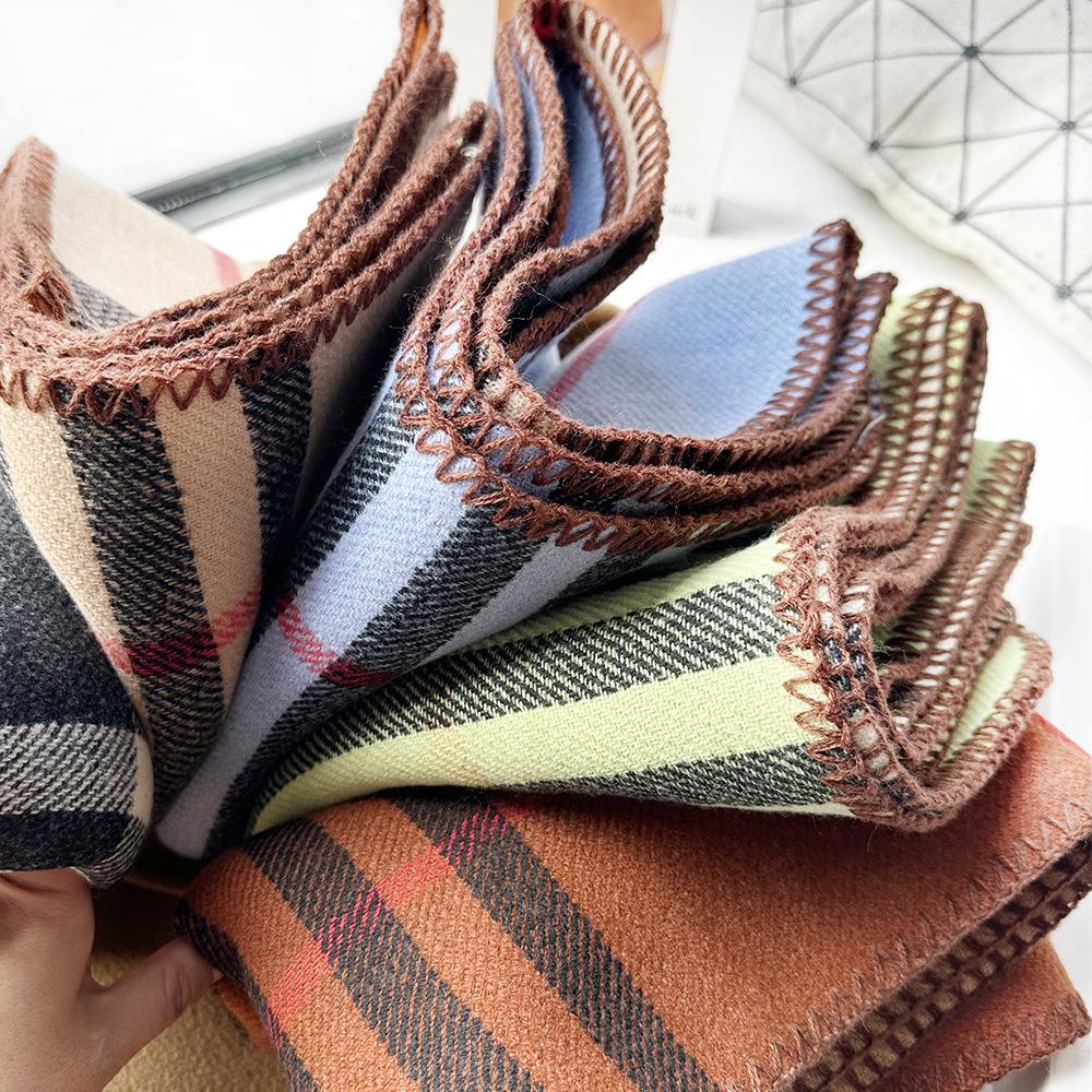 Couple Scarf Men's New Imitation Cashmere Classic Plaid Scarf Women's Winter High End Atmosphere Shawl