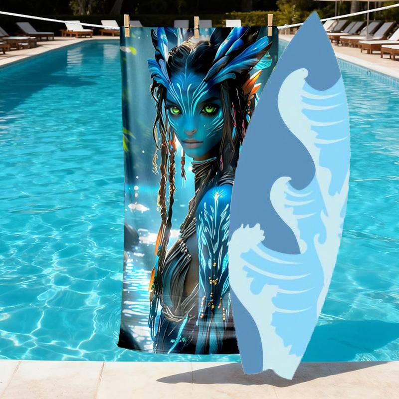 Avatar-Aufdruck Strandtuch Design, Weich, Leicht. für Zuhause, Badezimmer, Spa, Pool, Yoga, Surfen, Camping, Geschenk für Familie, Freund