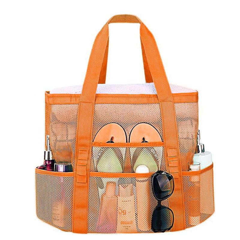Foldable Mesh Beach Bag - Multifunctional Swim & Toiletries Storage