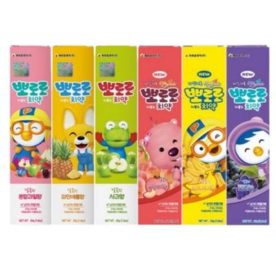 Pororo Children's Fluoride-Free Toothpaste Set – 6 Variants, 50g Each