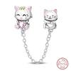 Argent S925 Chat Citrouille Carte à Jouer Ours de Diplôme Cheval de Mer 3mm Breloques Perles Design DIY Bijoux Fins