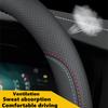 Steering Wheel Cover For Tesla Model 3 Y S X Nappa Leather 4 Seasons 36-39 CM Diameter Black Car Interior Accessories 2017-2026