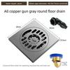 Gun Gray All Copper Anti Odor Bathroom Shower Room Sewer Invisible Floor Drain Washing Machine Toilet Drainage Device