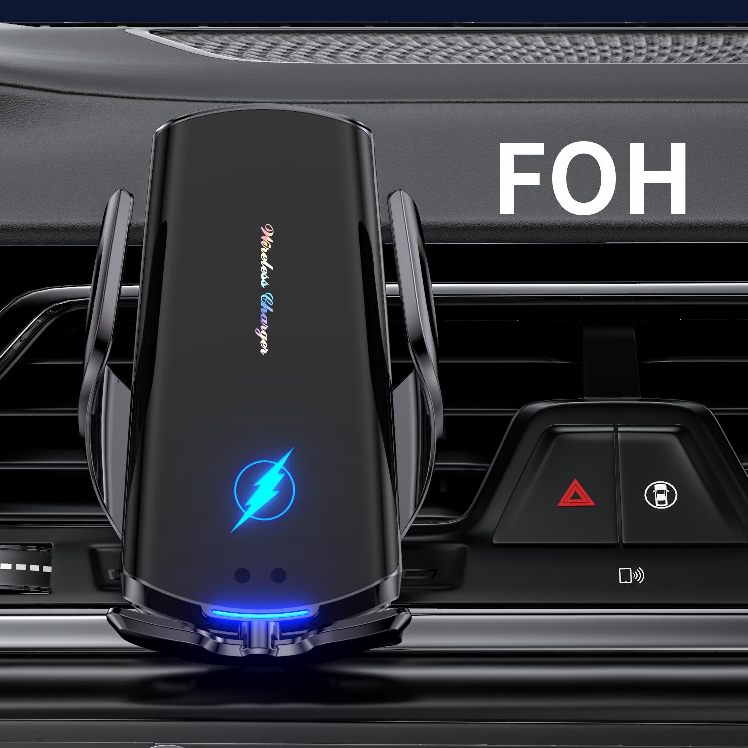 

Автоматический зажим, беспроводной зарядный держатель, быстрое зарядное устройство 10 Вт, универсальное для мобильных телефонов as picture чёрный