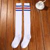 Three Bar Stockings High Tube Socks Combed Cotton Knee Long Chicken Feet Socks Sports Football Socks Adult Student Socks Women