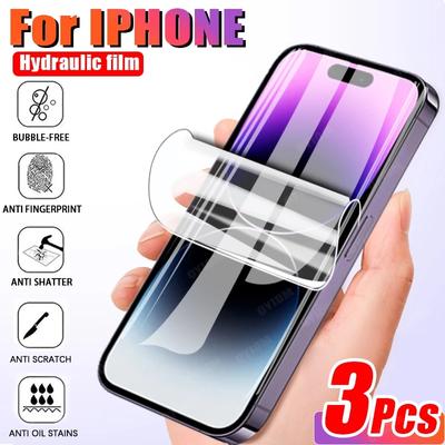 3 Stück 3 Stück Displayschutzfolie Hydrogelfolie für IPhone 14 13 12 11 Pro Max Schutzfolie Weich IPhone X XR XS 14 Plus 13 Mini 14Pro Kein Glas