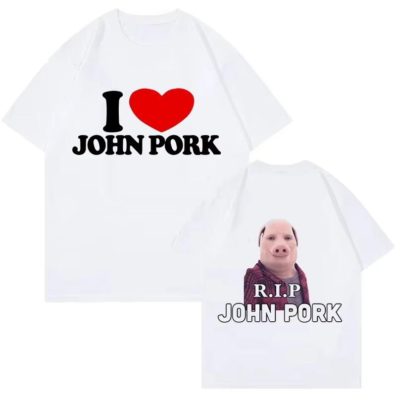 SpringSummer New MensWomens John Pork Is Calling Answer Call Phone Printed Cotton Tshirt  Short Sleeve Round Neck Tshirt