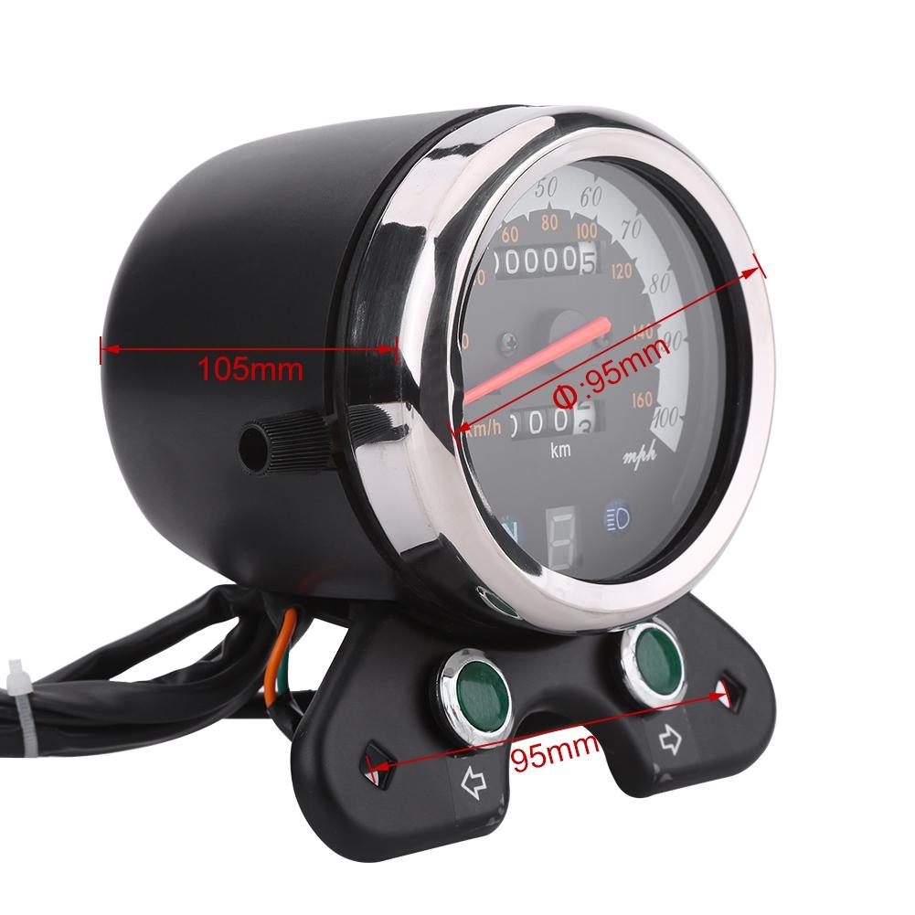Universal Motorcycle Dual Odometer Speedometer Speedo Meter Gear Digital Display