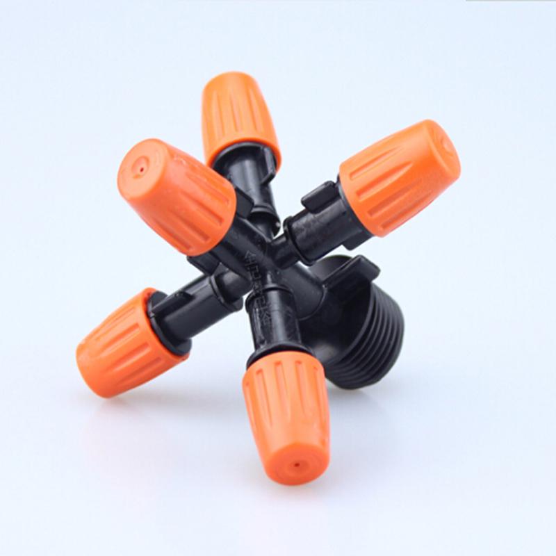 5-Head Adjustable Garden Spray Nozzle Greenhouse Automatic Sprinkler Adapter