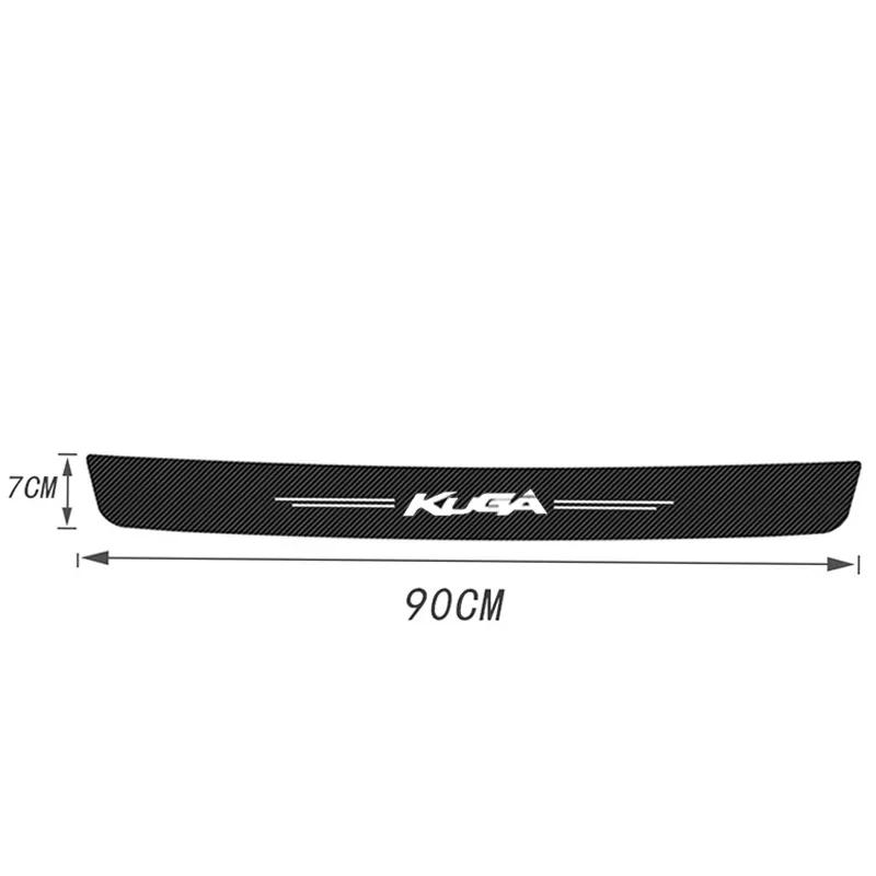 AJV1 Car Trunk Bumper Sticker Door Sill Threshold Protector Pad For Ford KUGA Logo 2023 Carbon Fiber Door Pedal Anti-Scratch Cover