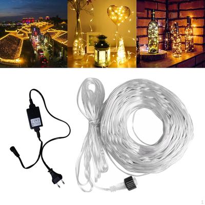 Luz de Fio Árvore Cerca Lâmpada de Jardim Decoração para Casa Plugue UE 10M 100 Luzes
