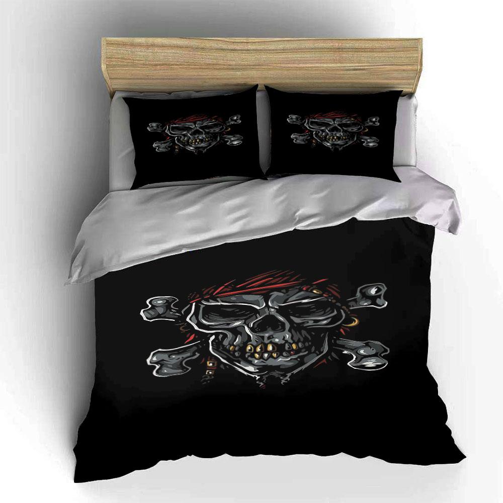 Skull with crossed bones. Bedding sets Duvet cover sets Duvet covers Pillowcases(1 * Duvet Cover 2 * Pillowcases without duvet insert)