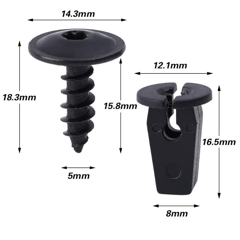20pcs Engine Cover Undertray Splashguard Wheel Arch Torx Screw Retainer Auto Fender Lining Snap Fastener Clips Bolt N90974701