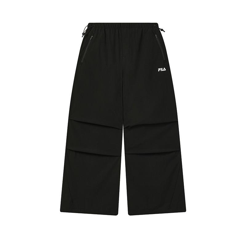 

FILA Original Fashion Simple Solid Color Classic Retro Sports Style Versatile Loose Woven Casual Pants Women bottoms Black F11W629801FBK M