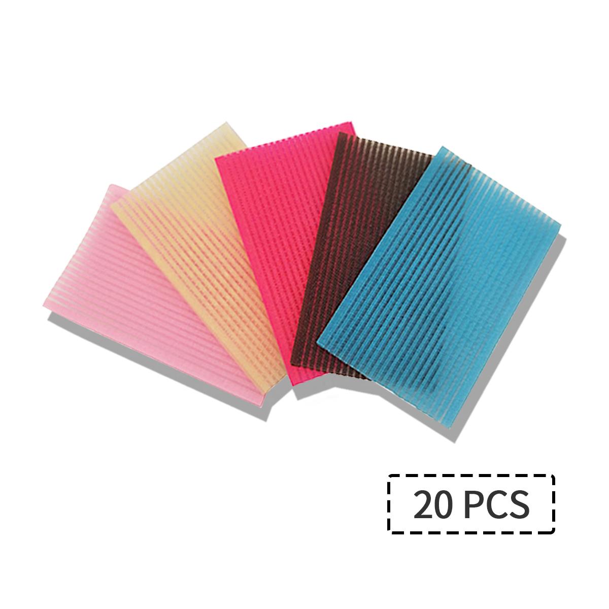 

20 шт./упак., разноцветные универсальные цветные наклейки для волос, волшебный коврик, черная бесшовная наклейка, наклейка для сломанных волос, инструмент для красоты челки разноцветный