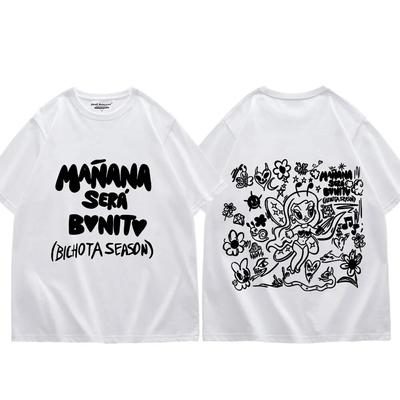 Chanteur Karol G Album Impression T-shirt D'été Unisexe Femmes Harajuku Mode T-shirt Surdimensionné De Haute Qualité Pur Coton T-shirts Occasionnels