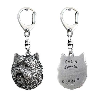 Cairn Terrier - Porte-clés plaqué argent avec chien, décoration de sac à main, pendentif de sac à dos de la marque