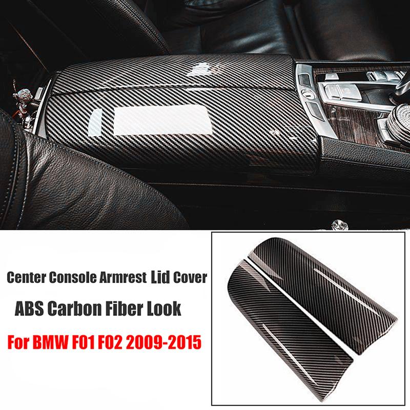 2 Pcs Carbon Fiber Center Console Armrest Box Cover For BMW 7 Series F01 F02 2009-2011 2012 2013 2014 2015 Auto Interior Parts