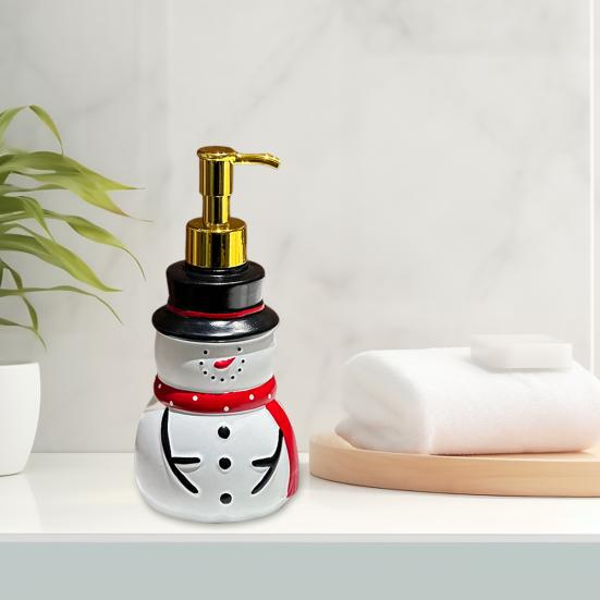 Dispensing Bottle Deer Santa Claus Snowman Design Soap Container Water-Absorbing Anti-Slip Bottom Shower Gel Bottle