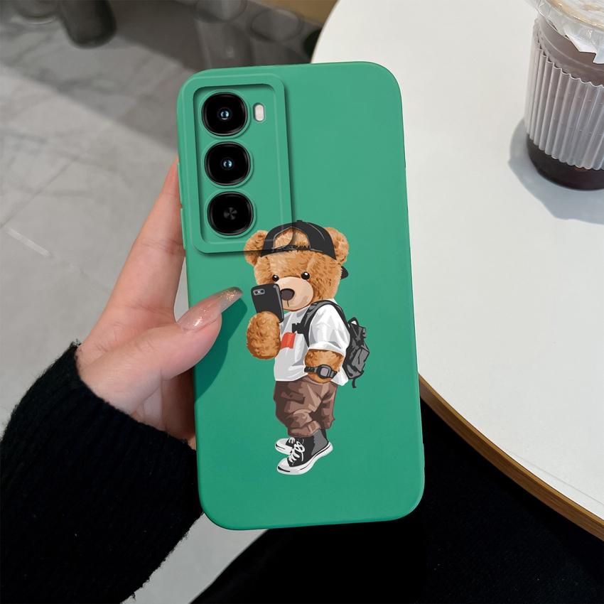 Cover Per itel City 100 C671L 6.75 pollici Custodie per Telefono Moda Fantasia Orsetto Orsetto Morbido Silicone Liquido Antipolvere Custodia Protettiva