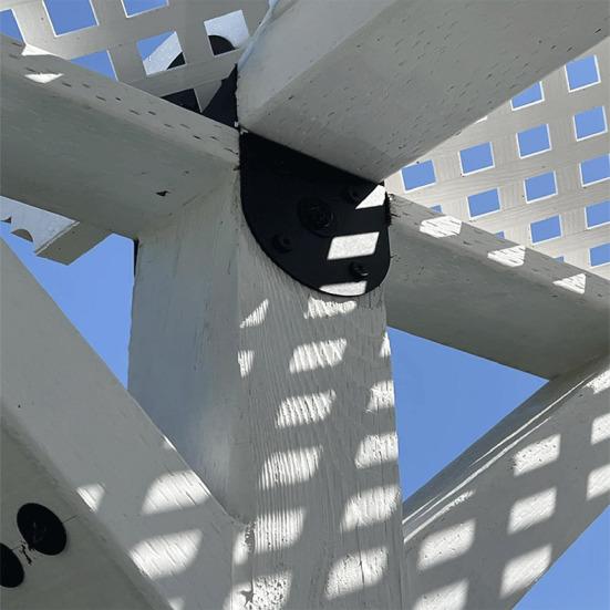 4 Stück Pfostenkappen Verbindungsbügel Pfosten mit Balken verbinden Pfostenoberteil Schwerlast-Befestigung Balkenschuh Metall Pergola-Verbinder