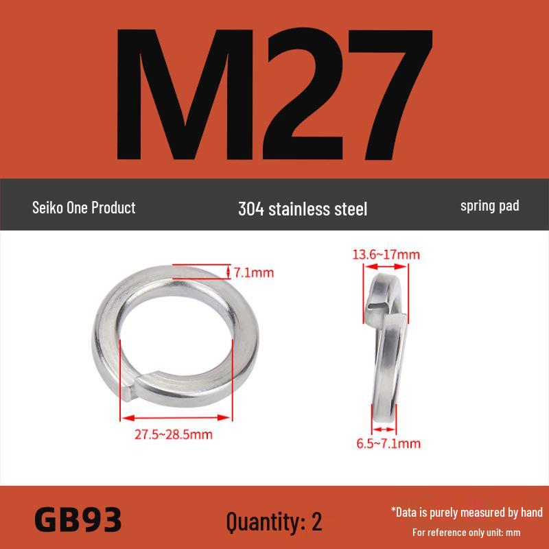 304 Stainless Steel Heavy Duty Spring Washer, Light Duty Thick Washer Spacer GB93