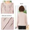 Women's Crew Neck Wool Cardigan Autumn/Winter Loose Fit with Rhinestone Embroidery Knit Cardigan Top