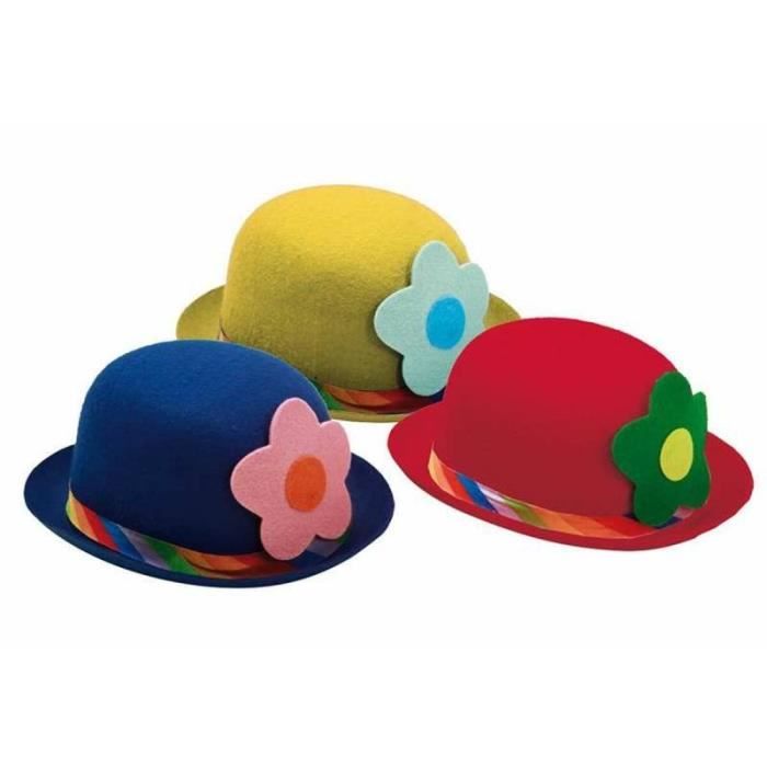 Viving Costumes 201594 Assorties de Clown Chapeau Melon (58 cm, Taille Unique, 3 pièces) - Viving Costumes201594