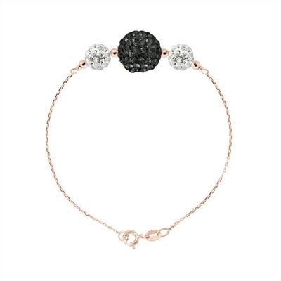 Bracelet - LOVA LOLA VAN DER KEEN - 3 Balls - 925 Sterling Silver - Genuine Crystal - Rose Gold