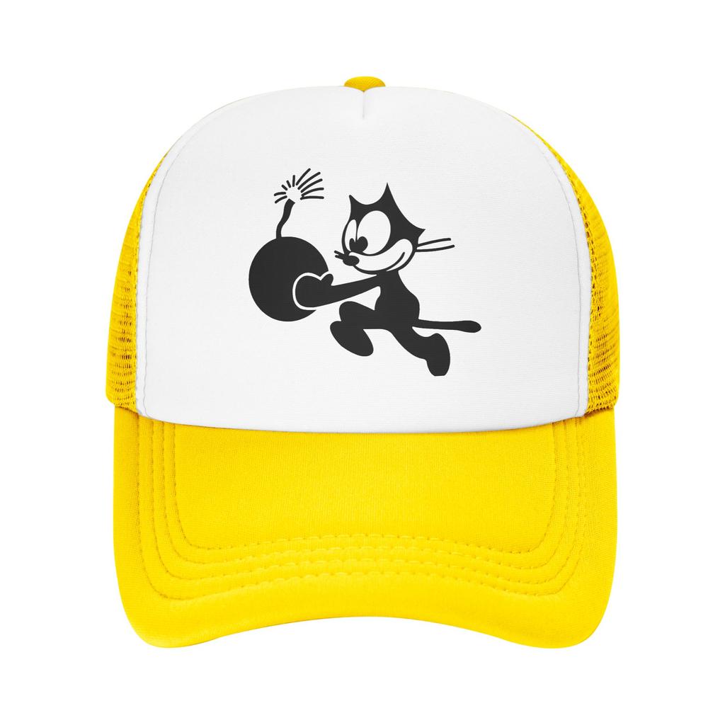 Retro Cartoon Comedy Felixed The Cat  Trucker Hats Trucker Cap Trucker Cap Adjustable Snapback Caps Mesh Baseball Caps