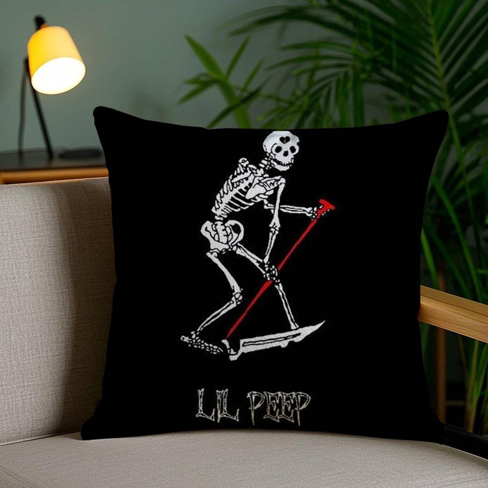 L-Lil Peep H-Hell Boy Pillow Case Sofa Short Plush Double-sided HD Printing Room Home Office Gift Cushion Cover