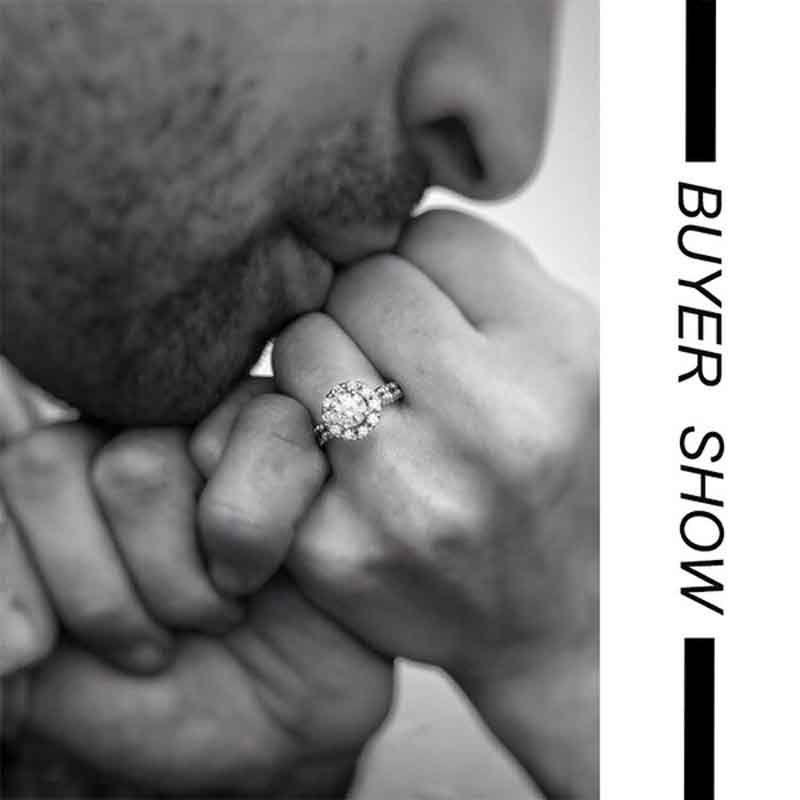 Full Rhinestone Dazzling White Luxury Ring With Silver Plated Micro-embellishments