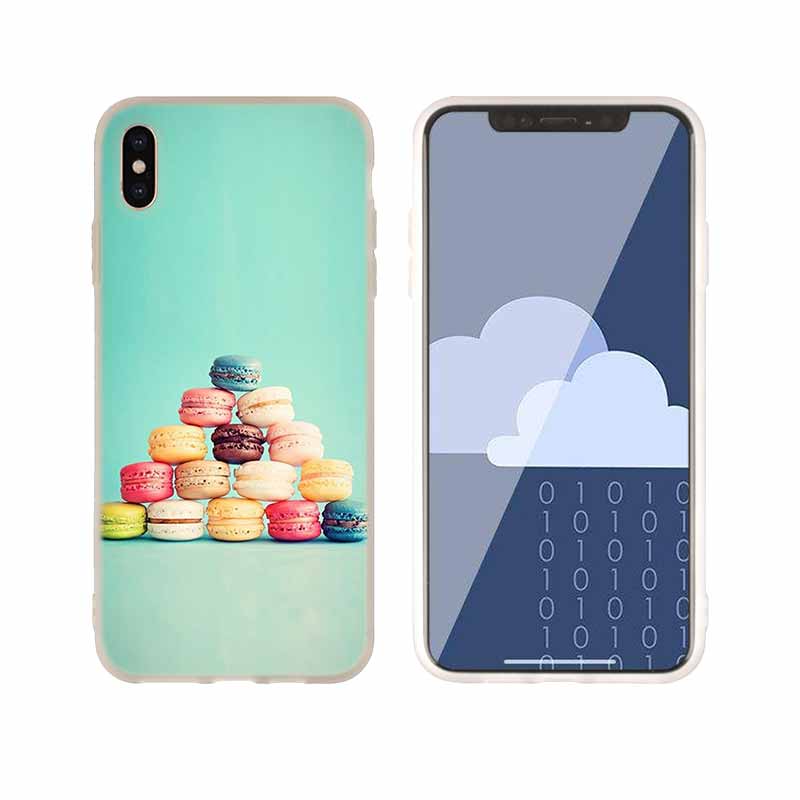 Macarons Cake Soft Silicone Case For iPhone 13 11 12 Pro X XS Max XR 6 6S 7 8 Plus SE Mini Cover