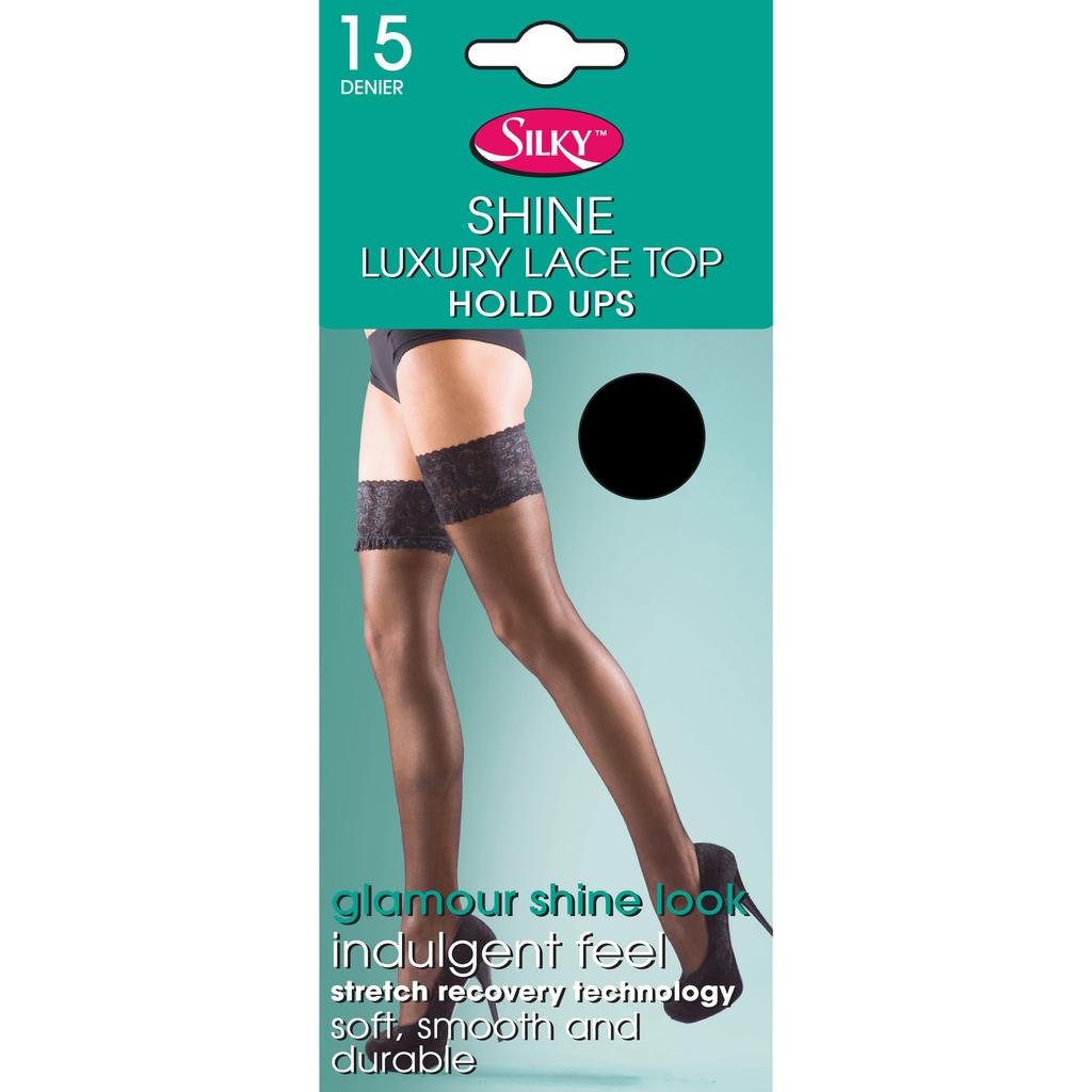Silky Womens/Ladies Shine Lace Top Hold Ups (1 Pair)