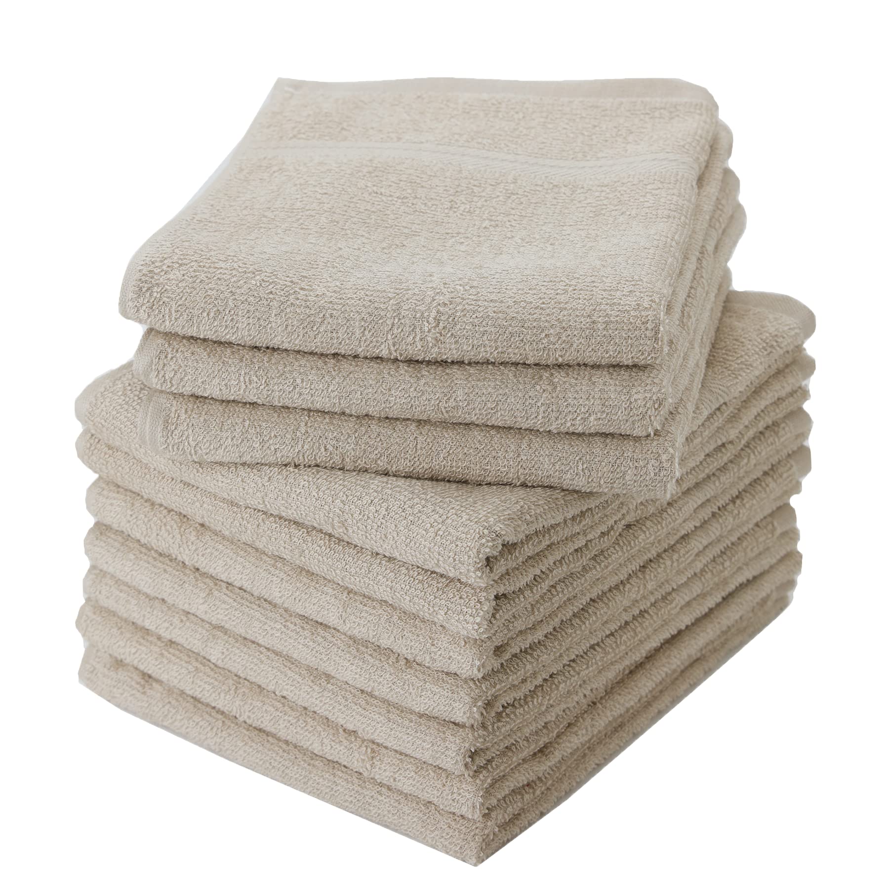 

Senshu Towel Face Thin Made in Water Quick Commercial Set of 10 Same Beige Towel, (180 Momme), Japan, 100% Cotton, Absorbent, Drying, Use, Colors,