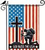 BlissYard Memorial Day 4th of July God Bless the USA Patriotic Garden Ag America Military Soldier Yard Outside Home Decora