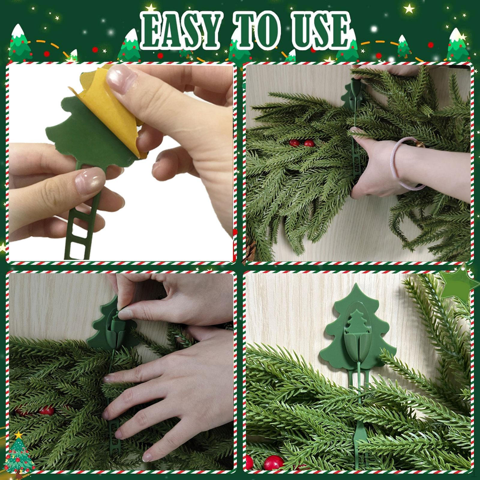 

12 Pieces Christmas Garland Hangers Wreath Ties Stocking Holders Adjustable for Porch