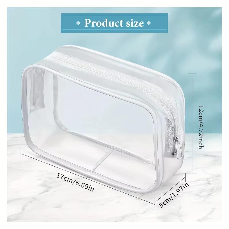 10pcs Clear PVC Makeup Bags with Zipper Transparent Cosmetic Organizer Stackable Travel Toiletry Case Makeup Pouch Cosmetic Bags