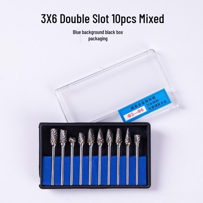Carbide Burr Rotary File Set: Carving Knife, Drill Bit, Grinding Head for Root Carving and Hardware Tools