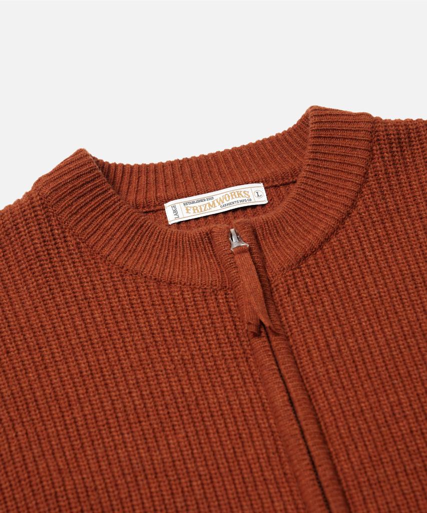 Frizmworks Wool Deck Zip Up Cardigan _ Brick
